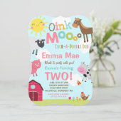 Boerderij Verjaardagsuitnodiging Oud MacDonald Boe Kaart (Staand voorkant)