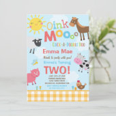 Boerderij Verjaardagsuitnodiging Oud MacDonald Boe Kaart (Staand voorkant)