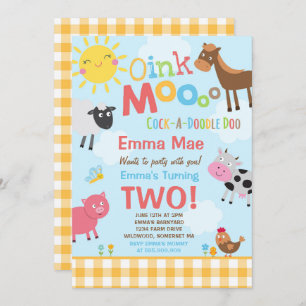 Boerderij Verjaardagsuitnodiging Oud MacDonald Boe Kaart