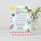 Boerderij Verjaardagsuitnodiging Oud MacDonald Boe Kaart (Staand voorkant)