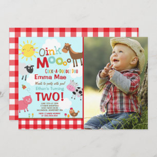 Boerderij Verjaardagsuitnodiging Oud MacDonald Boe Kaart
