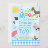 Boerderij Verjaardagsuitnodiging Oud MacDonald Boe Kaart (Voorkant)