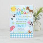 Boerderij Verjaardagsuitnodiging Oud MacDonald Boe Kaart (Staand voorkant)