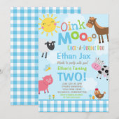 Boerderij Verjaardagsuitnodiging Oud MacDonald Boe Kaart (Voorkant / Achterkant)
