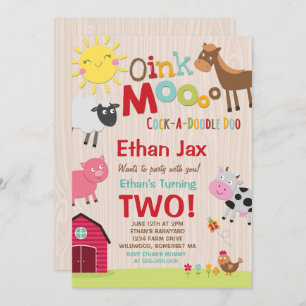 Boerderij Verjaardagsuitnodiging Oud MacDonald Boe Kaart