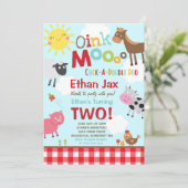 Boerderij Verjaardagsuitnodiging Oud MacDonald Boe Kaart (Staand voorkant)