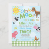 Boerderij Verjaardagsuitnodiging Oud MacDonald Boe Kaart (Voorkant)