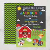 Boerderij verjaardagsuitnodiging Ranch cowboy part Kaart (Voorkant / Achterkant)