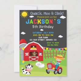 Boerderij verjaardagsuitnodiging Ranch cowboy part Kaart