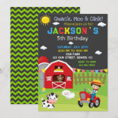 Boerderij verjaardagsuitnodiging Ranch cowboy part Kaart (Voorkant / Achterkant)