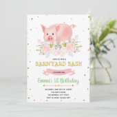 Boerderij verjaardagsuitnodiging voor iggy party kaart (Staand voorkant)