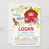 Boerderij Verjaardagsuitnodiging - Wit Kaart (Voorkant)