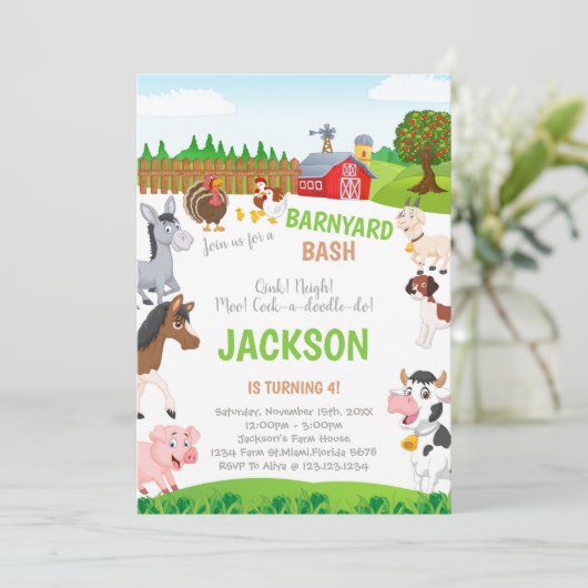  Boerderij verjaardagsuitnodigingen Kaart (Staand voorkant)