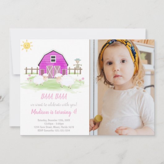  Boerderij verjaardagsuitnodigingen voor kinderen Kaart (Voorkant)