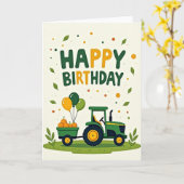 Boerderij Verjaardagswagen Kaart (Gele Bloem)