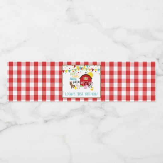 Boerderij Verjaardagswaterflesetiket - Wit Waterfles Etiket (Enkel label)