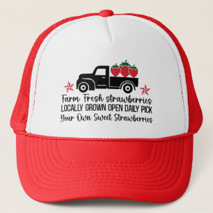 Boerderij Verkopers van verse aardbeien Trucker Pet