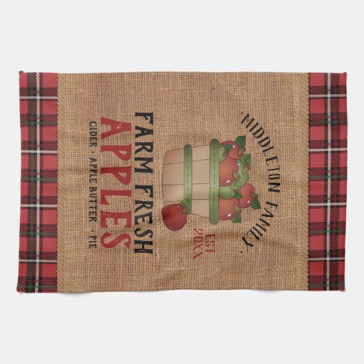 Boerderij Vers 🍎 appelen,  en geplakt Theedoek (Horizontaal)