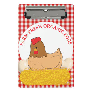Boerderij: vers biologisch kippenhoen op eieren mini klembord