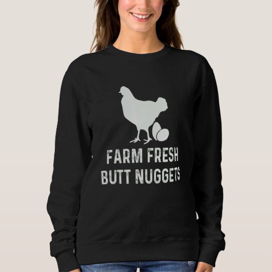 Boerderij Vers Butt Nuggets, Chicken Farmer, Egg Trui (Voorkant)