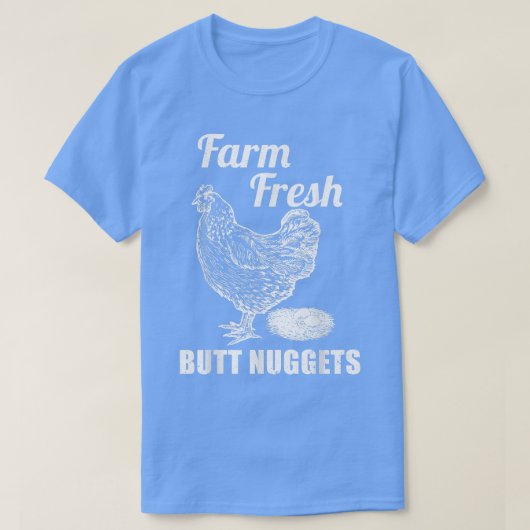 Boerderij Vers Butt Nuggets Farmer Boerderij T-shirt (Design voorkant)