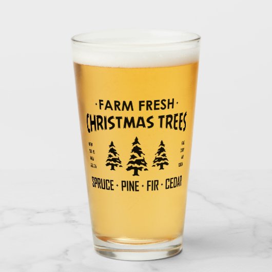 BOERDERIJ VERS CHRISTMAS TREES GLAS (Voorkant gevuld)
