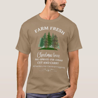 BOERDERIJ VERS CHRISTMAS TREES, PIJN, SPRUCE, FIR, T-SHIRT