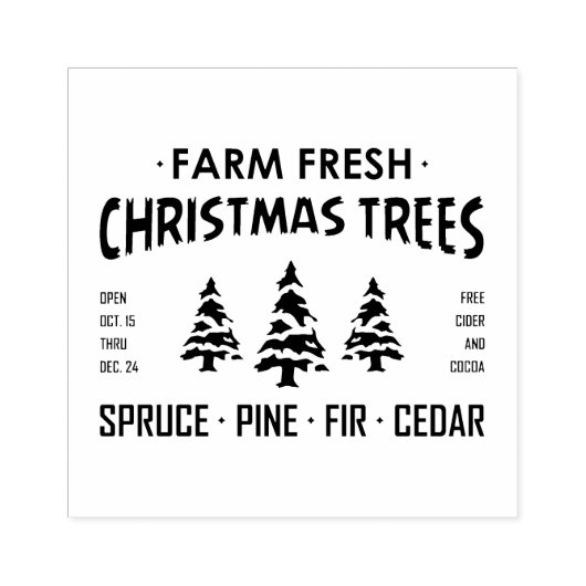 BOERDERIJ VERS CHRISTMAS TREES RUBBERSTEMPEL (Afrduk)