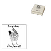 Boerderij Vers ei Kip Hen met Jouw naam Rubberstempel (Gestempeld)