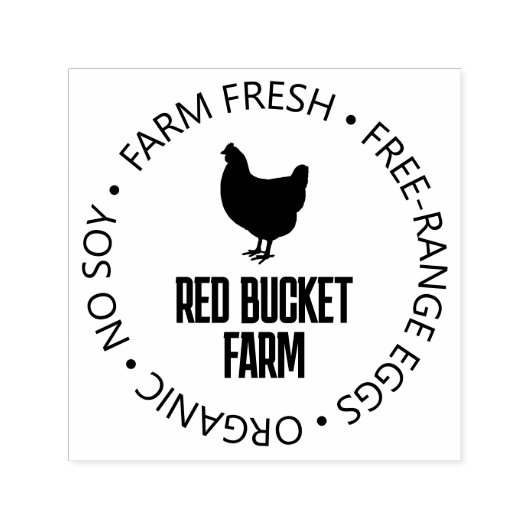 Boerderij Vers ei Kip Silhouette Self-inking Zelfinktende Stempel (Design)