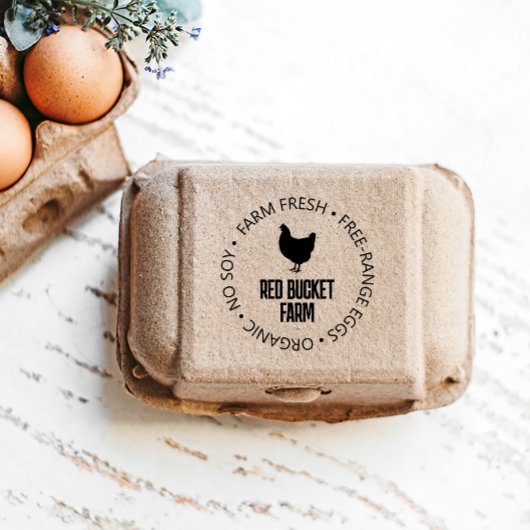 Boerderij Vers ei Kip Silhouette Self-inking Zelfinktende Stempel