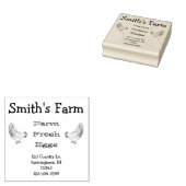 Boerderij Vers Eieren Kippen Vierkant Rubberstempe Rubberstempel (Gestempeld)