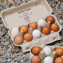 Boerderij Vers Eieren Kippen Vierkant Rubberstempe