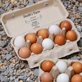Boerderij Vers Eieren Kippen Vierkant Rubberstempe Rubberstempel