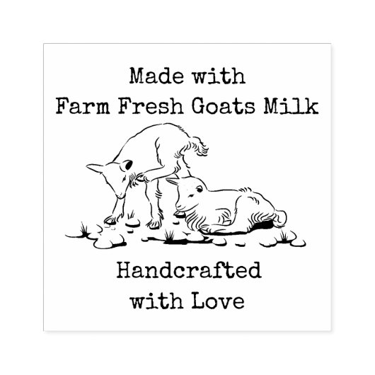 Boerderij Vers Geitenmelk - handgemaakt met liefde Rubberstempel (Afrduk)