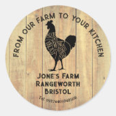 Boerderij Vers Kip Sticker | Rustieke Hen Logo Lab (Voorkant)