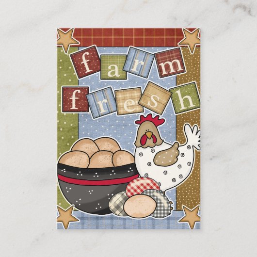  Boerderij Vers  kippen Eieren Visitekaartje (Voorkant)
