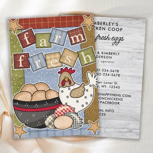  Boerderij Vers  kippen Eieren Visitekaartje