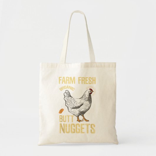 Boerderij, vers, organisch, maar nuggets Chicken N Tote Bag (Voorkant)