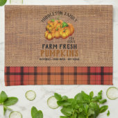 Boerderij Vers pompoenen,  en geplakt Theedoek (Gevouwen)