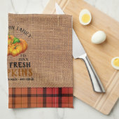 Boerderij Vers pompoenen,  en geplakt Theedoek (Quarter Fold)