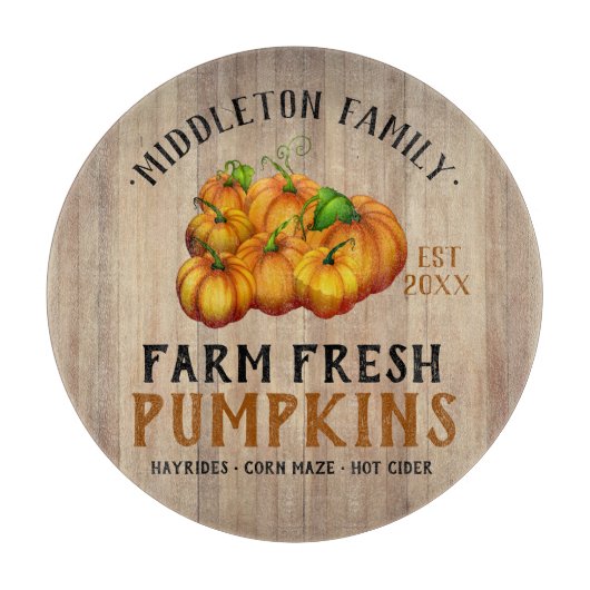 Boerderij Vers pompoenen - Kuip voor hout Snijplank (Voorkant)