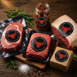 Boerderij Vers Premium Rundvlees Bedrijfsproductla Ronde Sticker