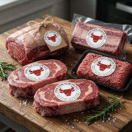 Boerderij Vers Premium Rundvlees Zakelijk Productl Ronde Sticker