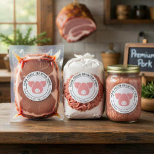 Boerderij Vers Premium Varkensvlees Bedrijfsproduc Ronde Sticker