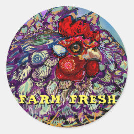 Boerderij, vers ronde sticker