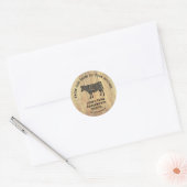 Boerderij Vers Rundvlees Sticker | Rustieke Koe Lo (Envelop)