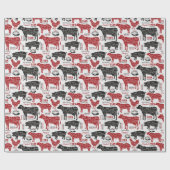 Boerderij Vers Vleespatroon Cadeaupapier (Vlak)