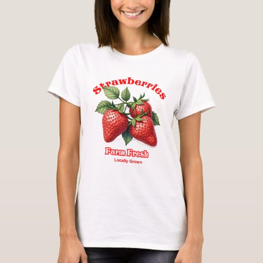 Boerderij Verse Aardbeien Biologisch T-shirt (Voorkant)