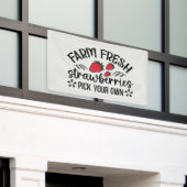 Boerderij verse aardbeien plukken eigen woord kuns spandoek (Buitenkant Gebouw)